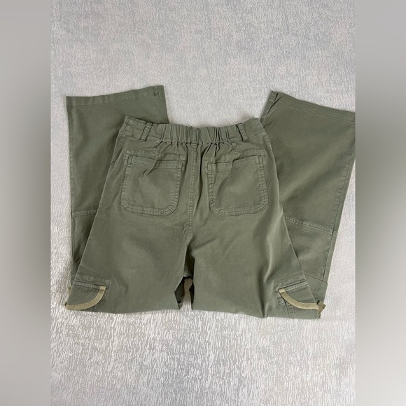 Bixby Nomad Light green twill wide leg cargo pants size 10 NWT - Picture 5 of 9